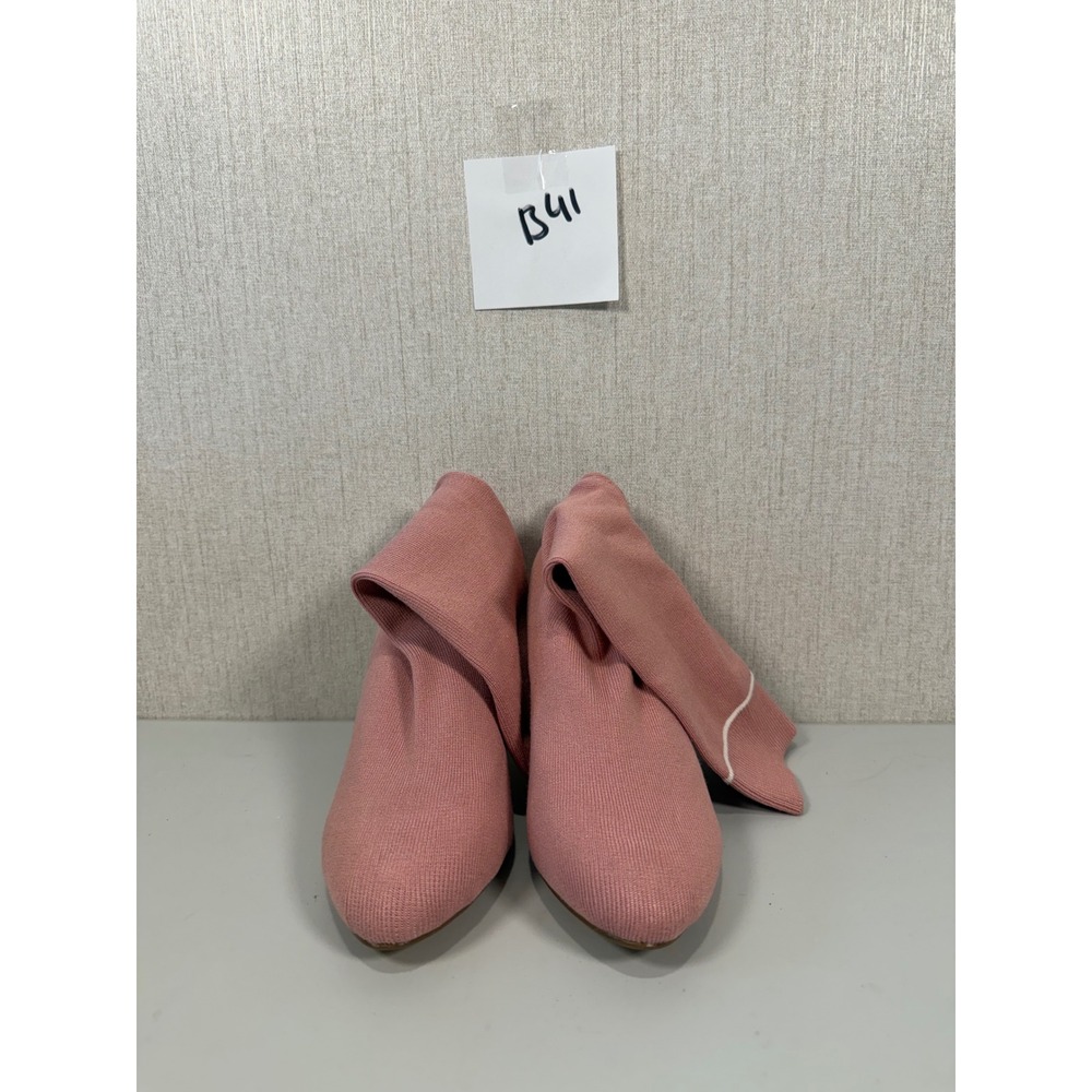 Pink Slip on Sock Mid Calf Boots women size 7.5 - Picture 3 of 10